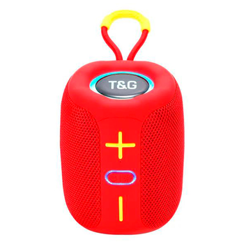 Портативная Bluetooth колонка TG658 с RGB подсветкой и функцией громкой связи, радио, красная
