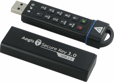 Флеш пам'ять Apricorn Aegis Secure Key 120GB USB 3.0 Black (ASK3-120GB)