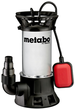 Насос занурювальний для брудної води Metabo PS 18000 SN , 1000Вт, 19куб/год, висота подачі 11м, занурення до 7м, внутрішня різьба 1"/1/2", 7.9кг (0251800000)