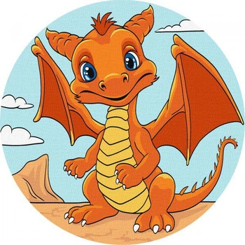 Картина за номерами Идейка Orange Dragon © art_selena_ua D19 см KHO-R1051 набір для розпису за цифрами