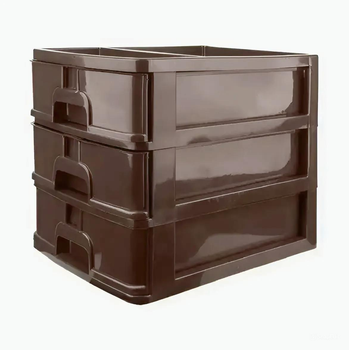 Мини-комод органайзер 3 ящика R-plastic Коричневый 35х25,5х28 см