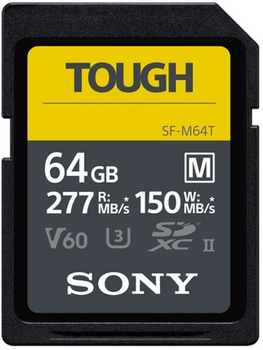 Карта пам'яті Sony SDXC 64GB C10 UHS-II U3 V60 R277/W150MB/s Tough (SFM64T.SYM)