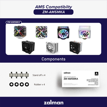 Кріплення для AMD AM5 Zalman ZM-AM5MKA, CNPS10X Performa/White, CNPS10X Performa ST, CNPS16X/White, CNPS17X, CNPS20X (ZM-AM5MKA)