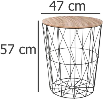 Stolik kawowy Atmosphera ze stalowym stelażem Czarny (3560239702559)