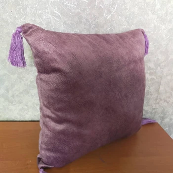 Декор подушка из ткани джакард фиолетового цвета 25*35