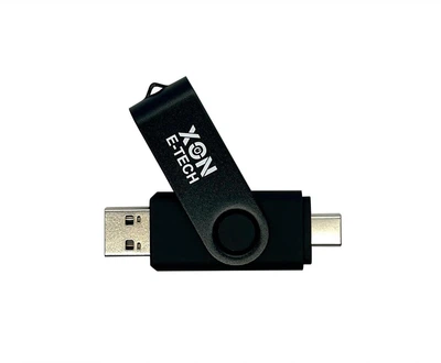 Флеш-накопитель XON FlashDrive DuoConnect 256GB (USB 3.0 + USB Type-C) Черный (FX3DR256PB 7553)
