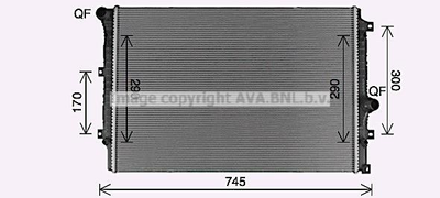 VN2428 AVA Радіатор охолодження двиг. TIGUAN 1.4 15-, 2.0 10- Ava (VN2428)