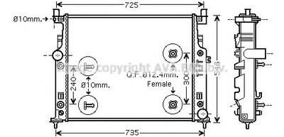 MSA2436 AVA Радіатор охолодження MB W164/251 ML/GL/R AT 05(вир-во AVA) Ava (MSA2436)