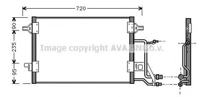 AI5176 AVA Радіатор кондиціонера AUDI A6/S6 (C5) (97-)(вир-во AVA) Ava (AI5176)