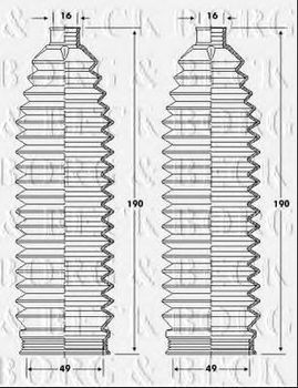Комплект гофрованих кожухів, механізм рульового ке Borg & Beck BSG3421 Borg & Beck (BSG3421)
