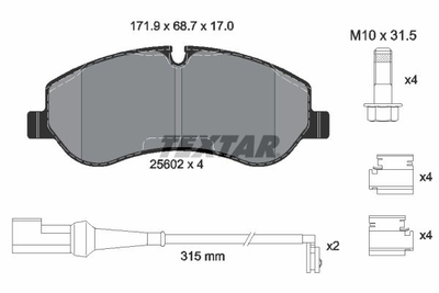 2560201 TEXTAR Гальмівні колодки до дисків Textar (2560201)