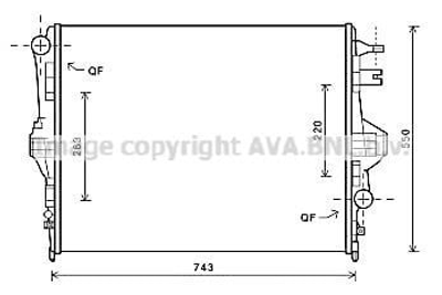 VNA2316 AVA Радіатор охолодження PORSCHE Cayenne/VW Touareg 2010 (вир-во AVA) Ava (VNA2316)