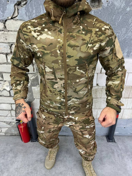 Тактична куртка Shark Skin Softshell з мембраною Windstopper та регульованим капюшоном Multicam XL