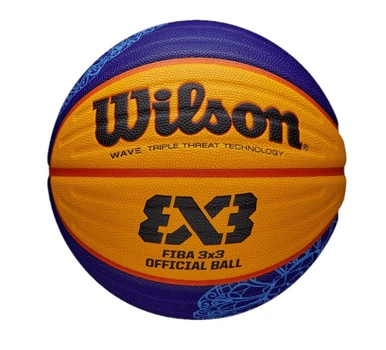 М'яч баскетбольний для стритболу Wilson FIBA 3X3 Official Game Ball Paris Retail 2024 WZ1011502XB6F №6 Жовто-синій