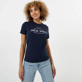 Футболка Jack Wills Forstal Boyfriend Logo T-Shirt Navy, L (48) (11761499)