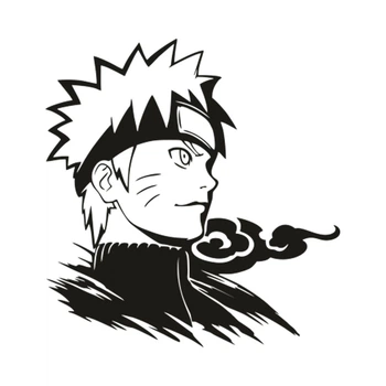 Наклейка на Авто / Мото / Витрину на Стекло Кузов " Аниме - Наруто - Наруто Удзумаки - Naruto - ТИП1 " черный цвет