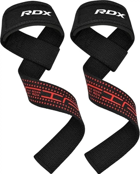 Лямки для тяги RDX S4 Gym Cotton Gel Straps Plus Black (WAC-S4B+)