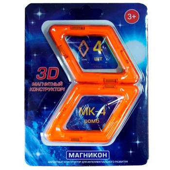 MK-4-РБ магнитный конструктор МАГНИКОН, 4 дет. MK-4-РБ