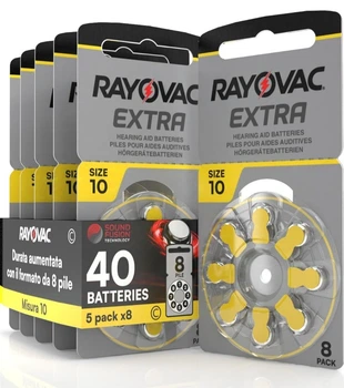 Батарейка Rayovac Extra ZA10 (PR70) -40 штук, для слуховых аппаратов
