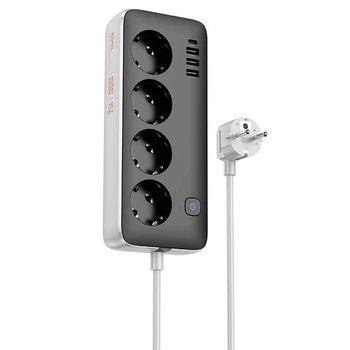Удлинитель HOCO AC21 Sunlight 4-bit (1C3A) desktop socket (White) (250843)
