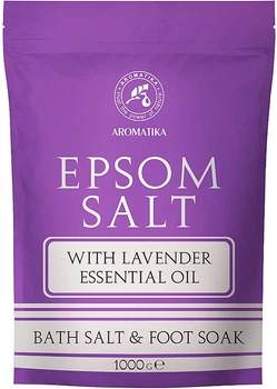 Соль английская для ванн с эфирным маслом лаванды - Aromatika Epsom Salt With Lavander Essential Oil Bath Salt & Foot Soak 1000g (1342918-31024450)