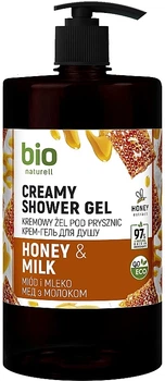 Крем-гель для душу "Мед та молоко" з помпою - Bio Naturell Honey & Milk