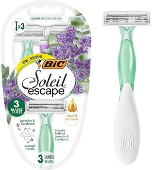 Набір бритв без змінних картриджів 3 шт. - Bic Soleil Escape 3 Lavender & Eucalyptus 3шт.