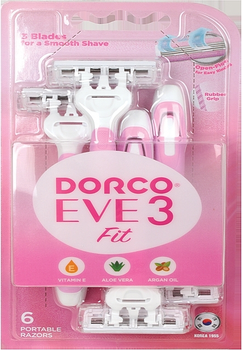 Жіночі одноразові бритви з 3 лезами, блістер - Dorco Eve3 Fit 6шт (1172363-124870)