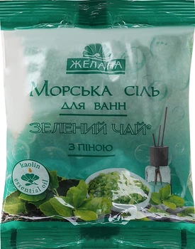 Морська сіль для ванн із піною "Зелений чай" - Желана 500g (117493-72734)