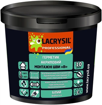 Герметик Lacrysil для монтажных швов B внутри помещений 7 кг Белый (4820102172506)