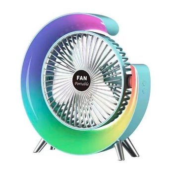 Портативний мінівентилятор із RGB-підсвіткою акумуляторний Colorful Desktop Fan (5877)