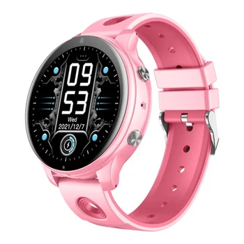 Детские смарт часы с сим-картой Lemfo D40 Pink для девочки с GPS трекером, 4G, прослушиванием