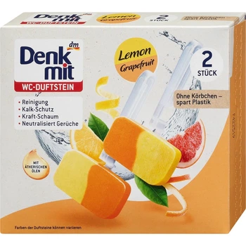 Підвісний блок для унітазу DenkMit Lemon & Grapefruit 2 шт (4066447789034)