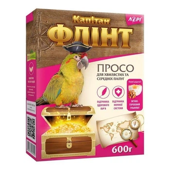 Корм папуг Лорі Флінт Просо з йодом 600гр рожевий ПЕ11