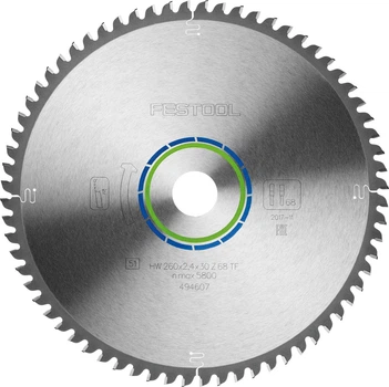 Пильный диск ALUMINIUM/PLASTICS HW 260x2.4x30 TF68 Festool 494607