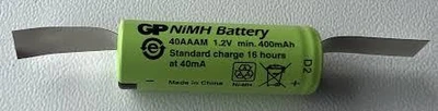 Аккумулятор Gp 2/3AAA 40AAAM 400mAh 1.2V с выводами