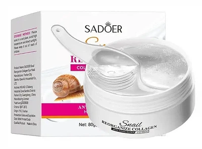 Патчі для очей з колагеном - Sadoer Snail Reorganize Collagen Eye Mask 60шт.