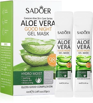 Ночная маска для лица с алоэ вера - Sadoer Aloe Vera Good Night Gel Mask 20x4ml (1222537-1147972090-2)