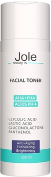 Тонер для обличчя з кислотами АНА+РНА - Jole Facial Toner AHA+PHA Acids 200ml (200ml) (1147033-1530680-2)