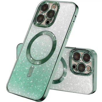 Противоударный чехол Cosmic CD Shiny Magnetic для Apple iPhone 15 Pro зеленый