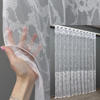 Тюль VR-Textil 1528т Преміум Жакард Білий 400х270 см (42-1076)