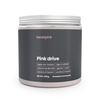 Передтренувальний комплекс Pink Drive 300 г полуничний лимонад - GymBeam BeastPink