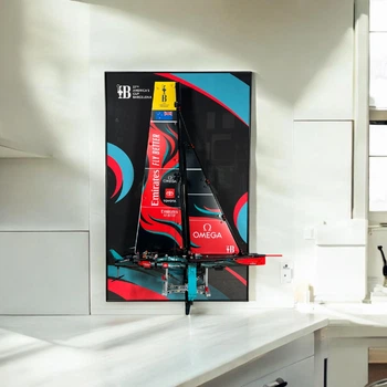 Арт Держатель Рамка на Стену 80x50 см. для Фирменного Конструктора Technic Яхта Emirates Team New Zealand AC75 (42174) - Type-A