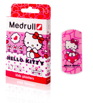 Пластир медичний Medrull дитячий "Hello Kitty", з полiмерного матерiалу, розмiр 25 мм х 57 мм, №10