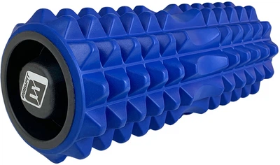 Массажный ролик-валик для МФР и йоги EasyFit 33х14 см роллер-массажер для спины, ног, рук и шеи EF-2022a-BL Синий (56003503)