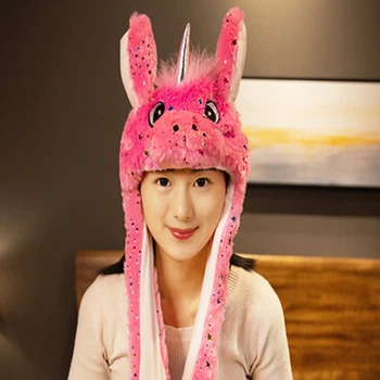Шапка Единорог с двигающимися ушами игрушка для детей (арт 12443)
