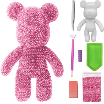 Мишка Алмазная Мозаика 23 см SHR23 (Голограммные Стразы) SHLab Pink (36898-31)