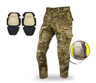 Комплект Штаны огнеупорные Army Combat Pant FR W2 OCP Scorpion Multicam Размер L Large Short + наколенники Crye Precision