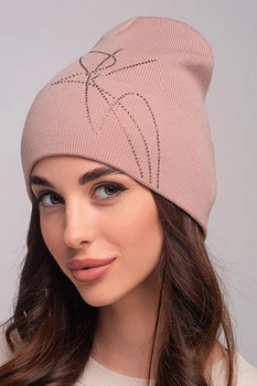 Женская шапка Flirt Виктория 54-57 Бежевая пудра