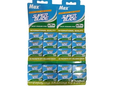Леза для гоління SUPER BLADE 100шт Max (1 планшет/20 пач *5лез)